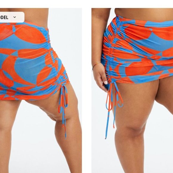 Plus size 4X One Piece Swimsuit with matching coverup in bright print - Picture 3 of 3